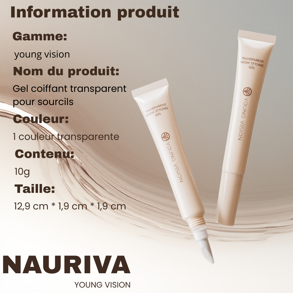 Gel transparent à sourcils avec brosse en silicone