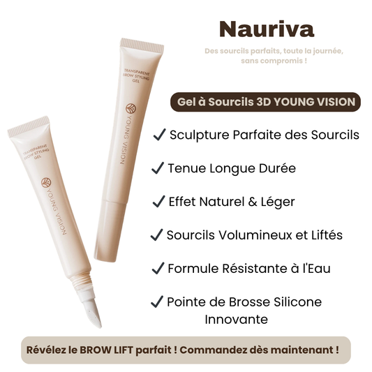 Gel transparent à sourcils avec brosse en silicone