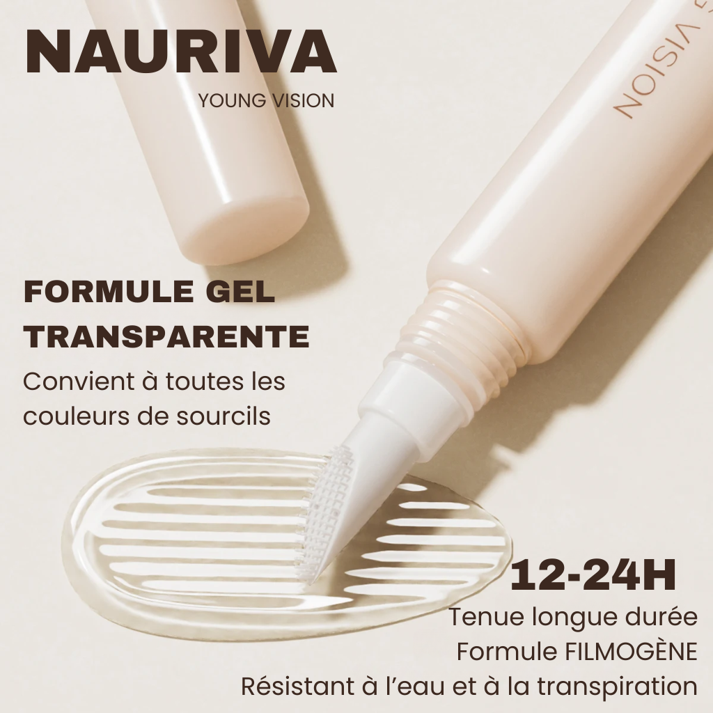 Gel transparent à sourcils avec brosse en silicone